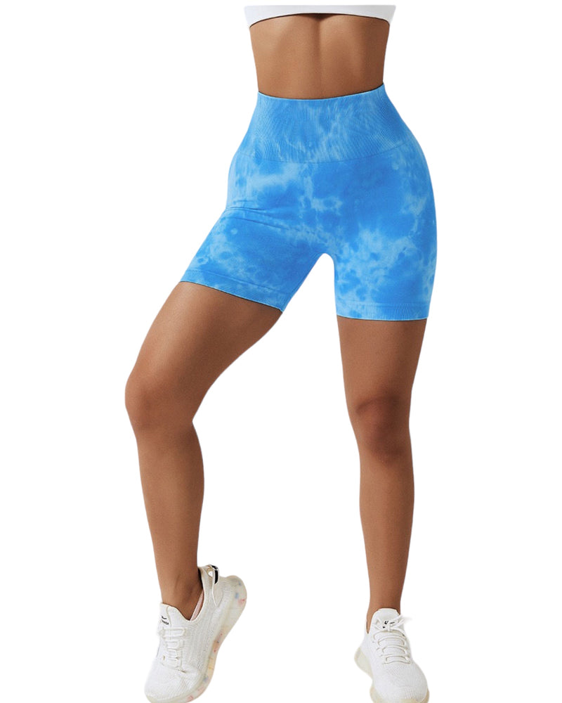 Daisy Tie Dye Shorts (Baby Blue)