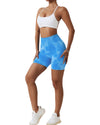 Daisy Tie Dye Shorts (Baby Blue)