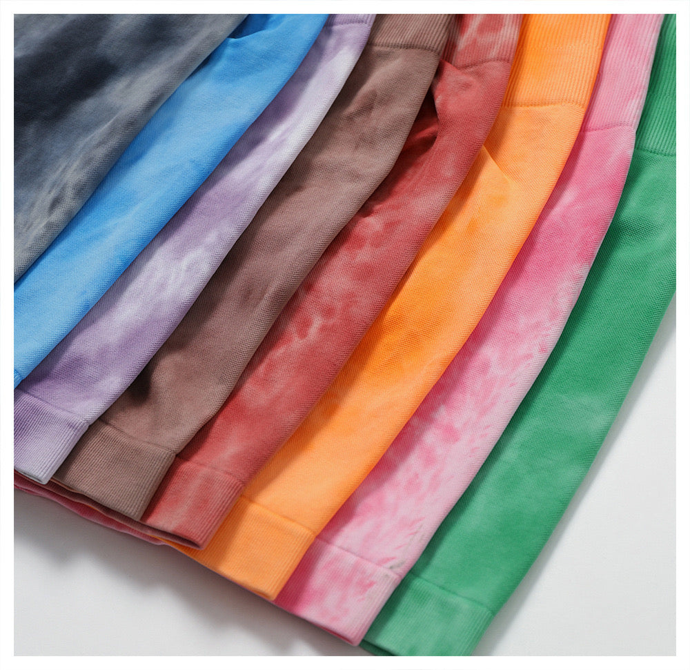 Daisy Tie Dye Shorts (Baby Blue)
