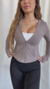 Slim Fit Hoodie Jacket (Icy Gray)
