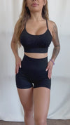 Seamless Zebra Sports Bra (Black)