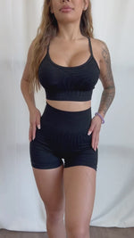 Seamless Zebra Sports Bra (Black)