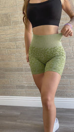 Seamless Leopard Shorts (Sage)