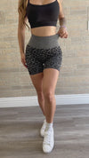 Seamless Leopard Shorts (Charcoal)