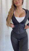 Slim Fit Hoodie Jacket (Black)