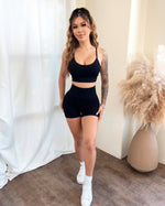 Seamless Zebra Sports Bra (Black)