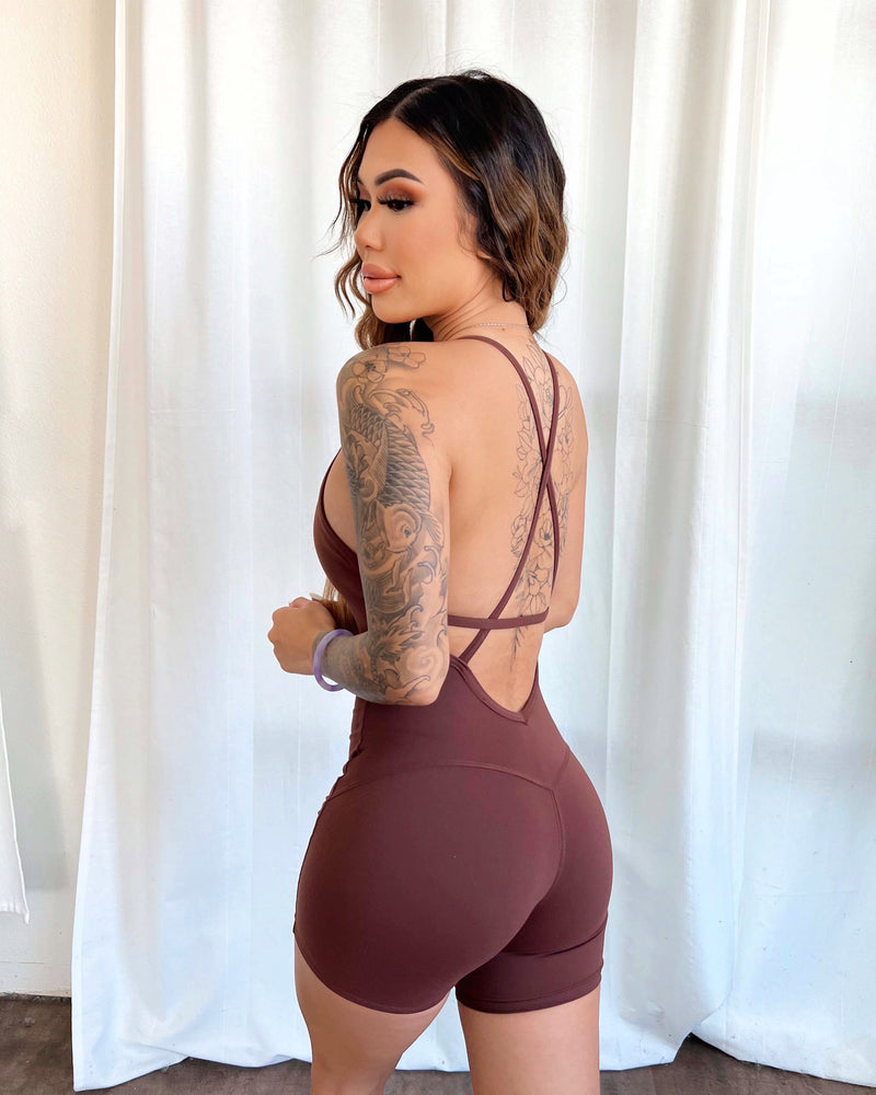 Rosalia Shorts Jumpsuit (Amber Brown)