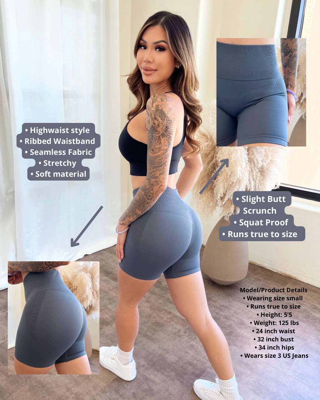 Nova Seamless Shorts (Icy Gray)