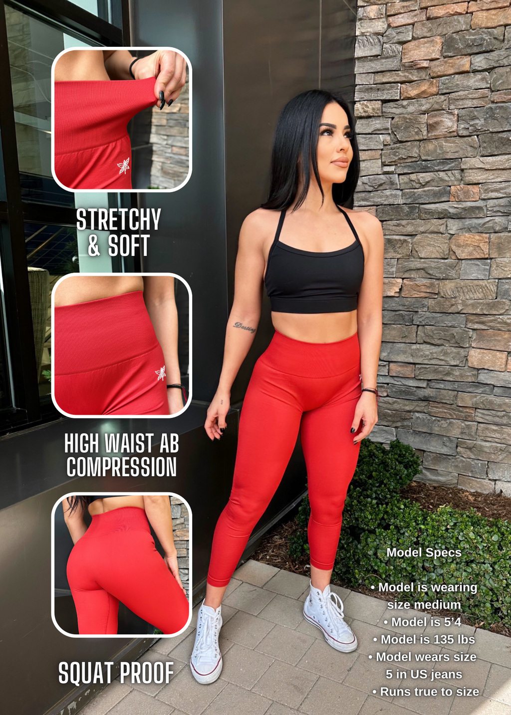 Essential Seamless Soft Leggings (Cherry)