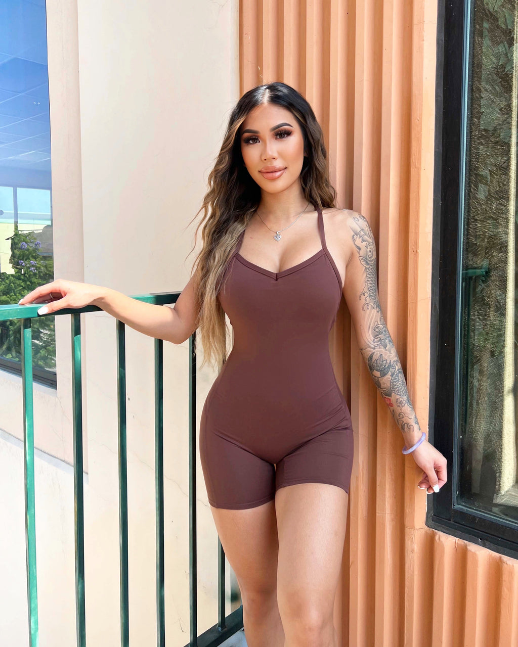 Rosalia Shorts Jumpsuit (Amber Brown)