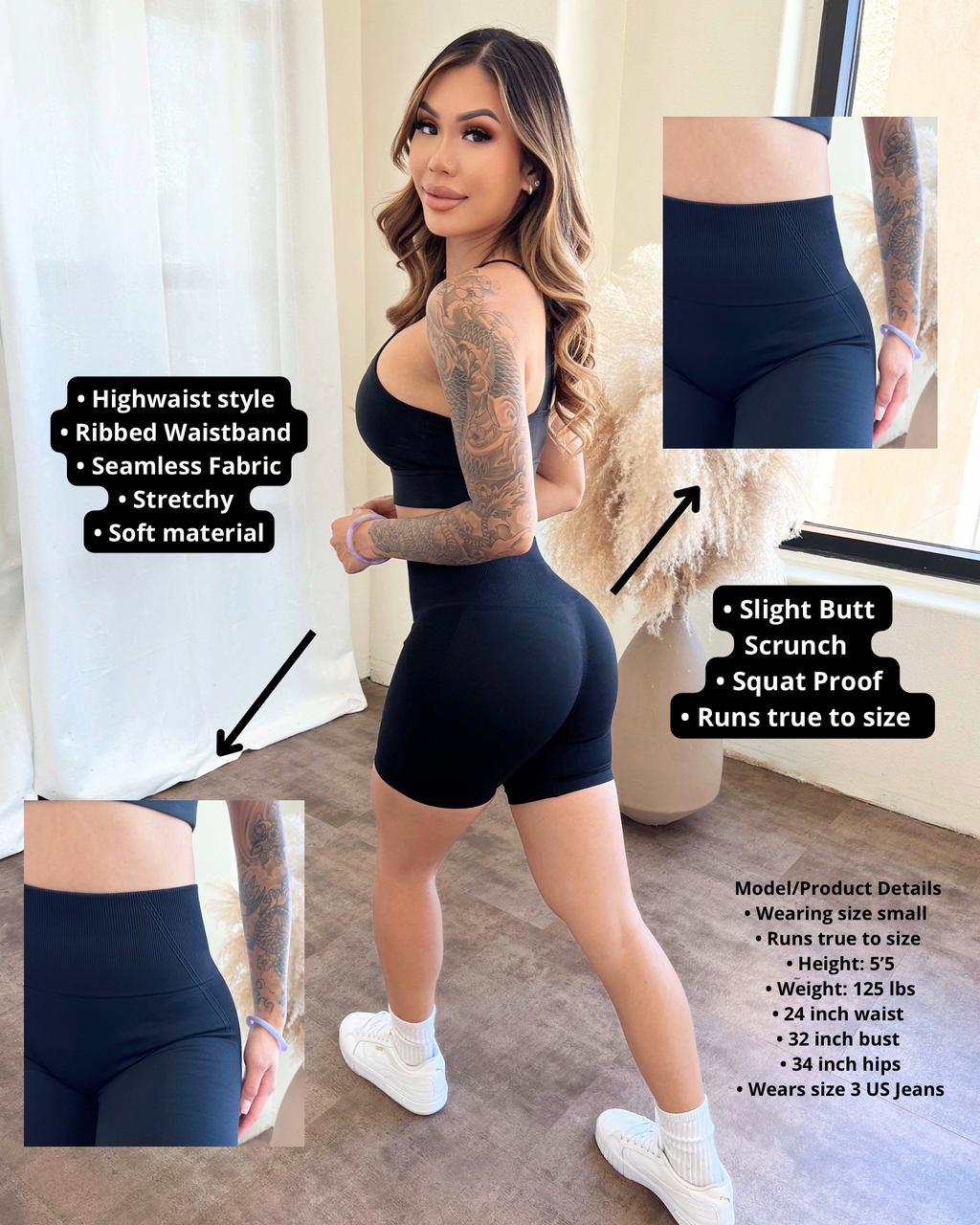 Nova Seamless Shorts (Black)