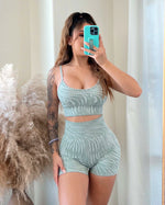 Seamless Zebra Sports Bra (Light Sage)