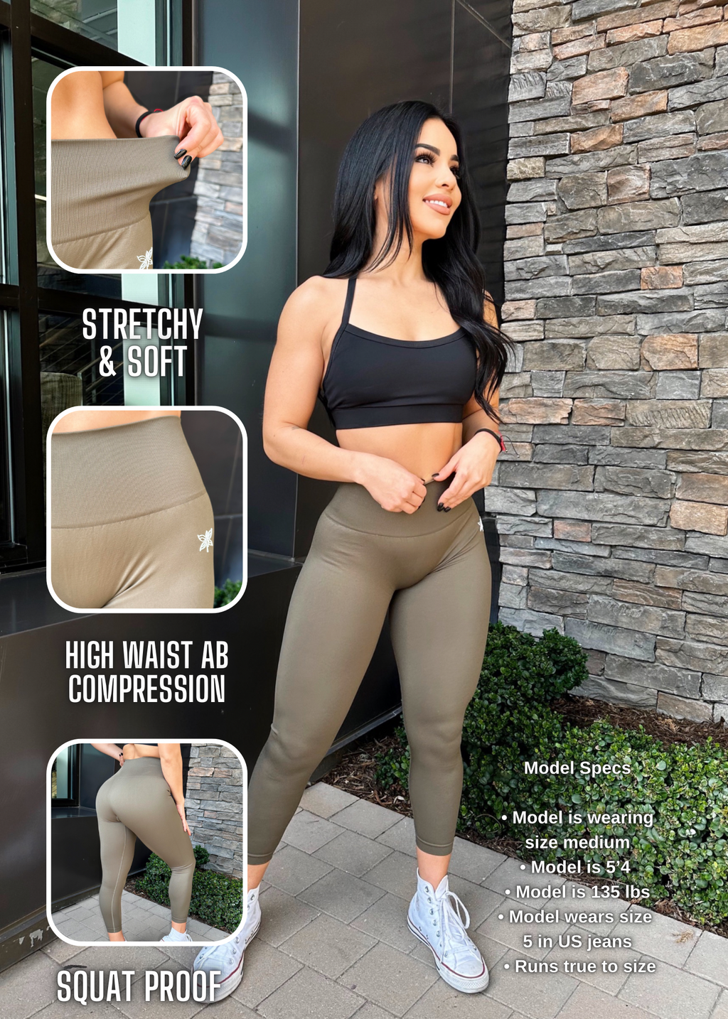 Essential Seamless Soft Leggings (Olive)