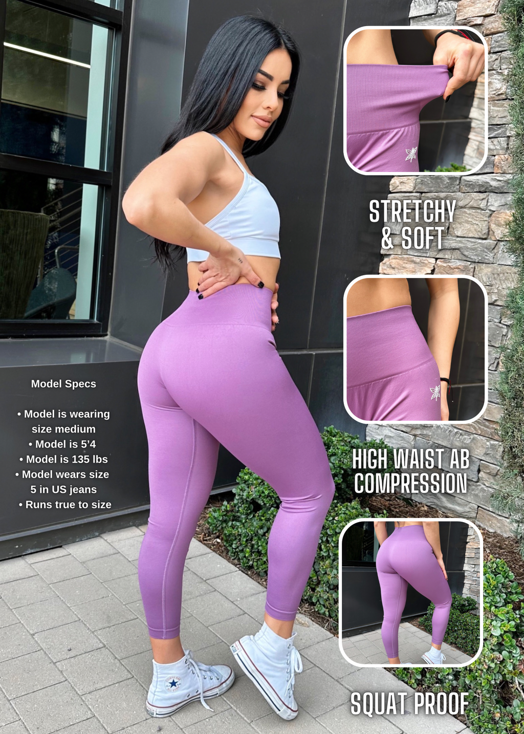 Essential Seamless Soft Leggings (Lilac)