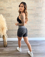 Seamless Leopard Shorts (Charcoal)