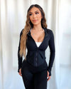 Slim Fit Hoodie Jacket (Black)