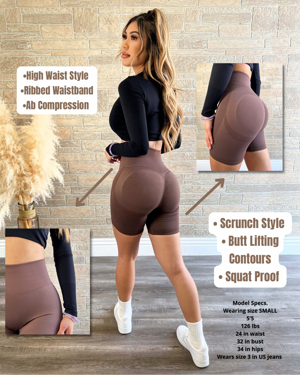Bree Lifting Contour Shorts (Espresso)