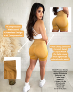 Contour Scrunch Seamless Shorts (Vintage Yellow)