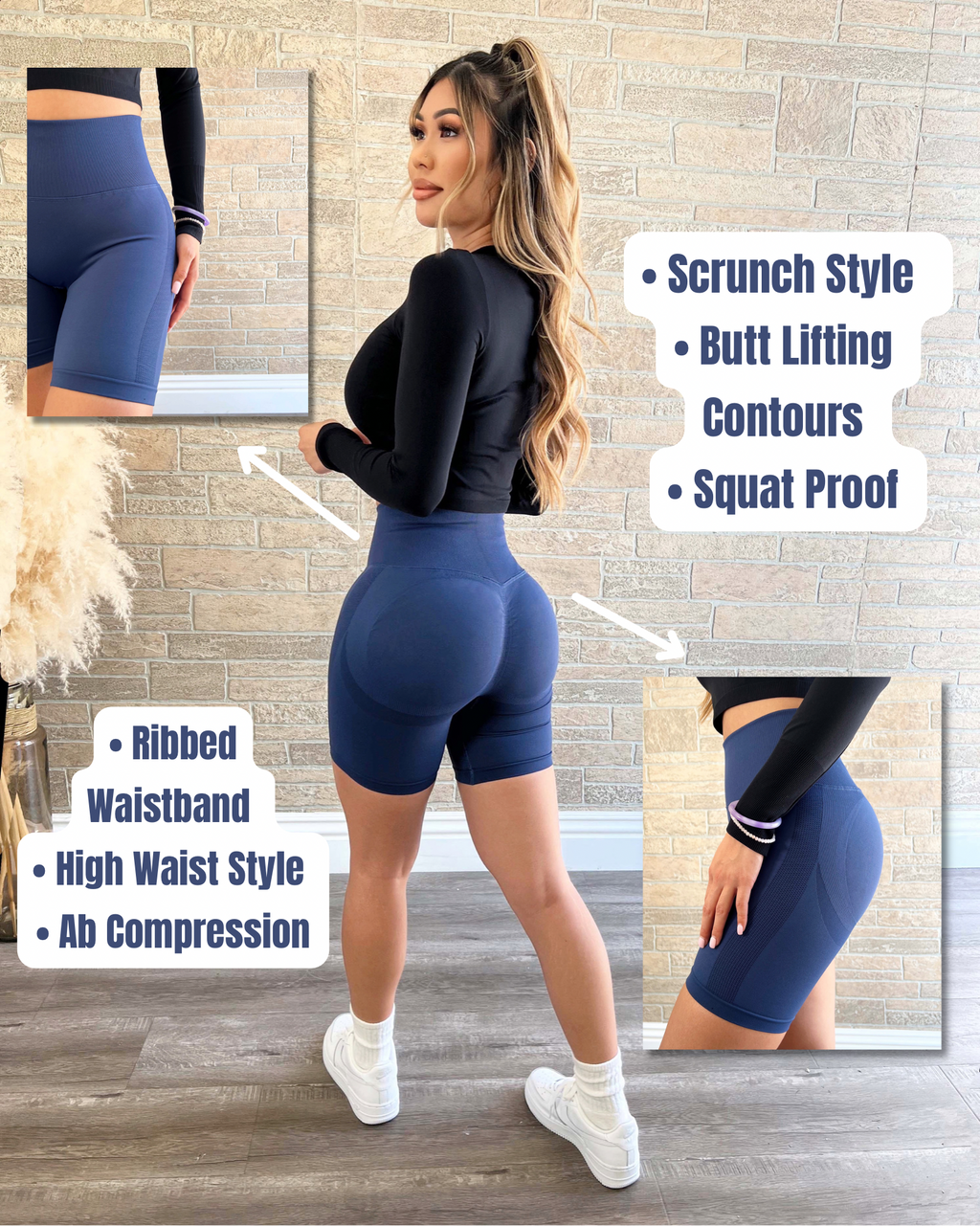 Bree Lifting Contour Shorts (Space Blue)