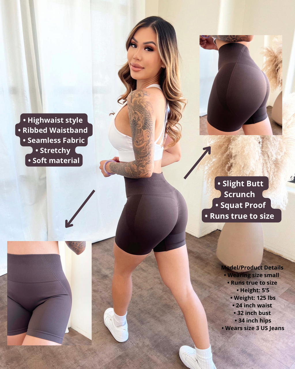 Nova Seamless Shorts (Espresso)