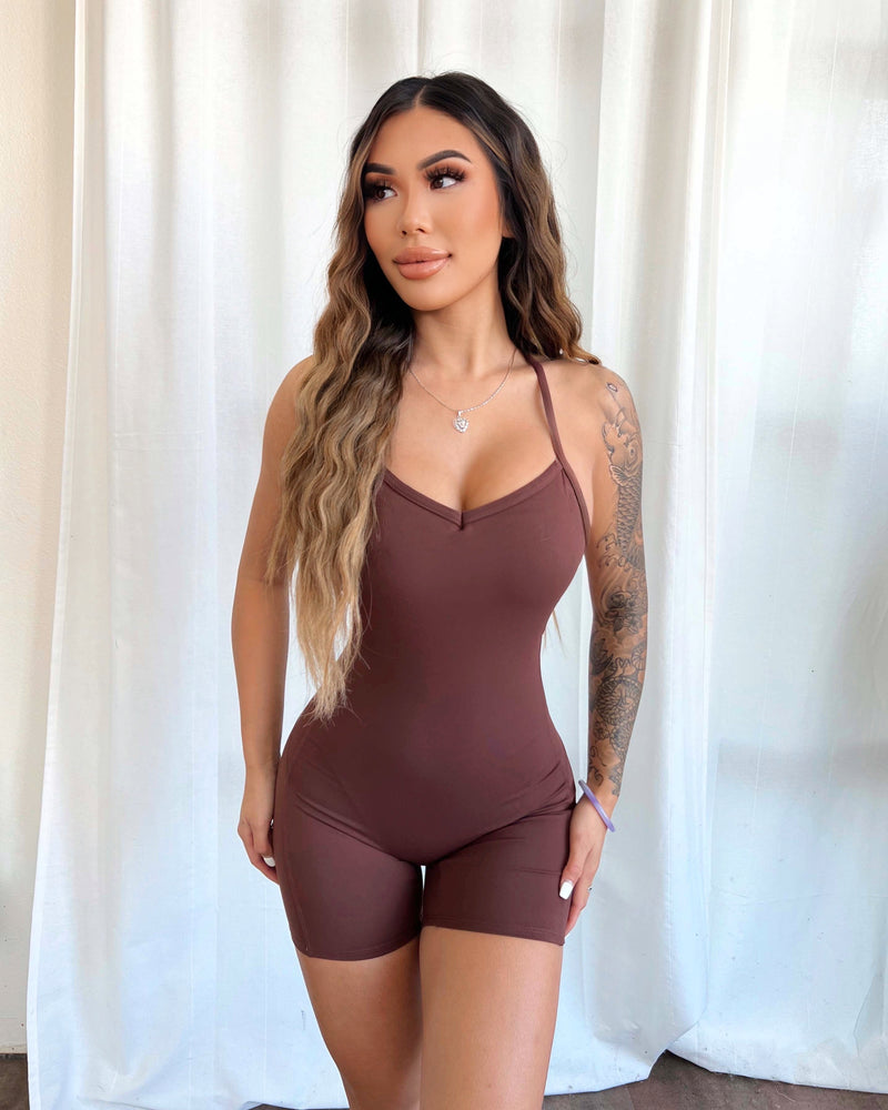 Rosalia Shorts Jumpsuit (Amber Brown)