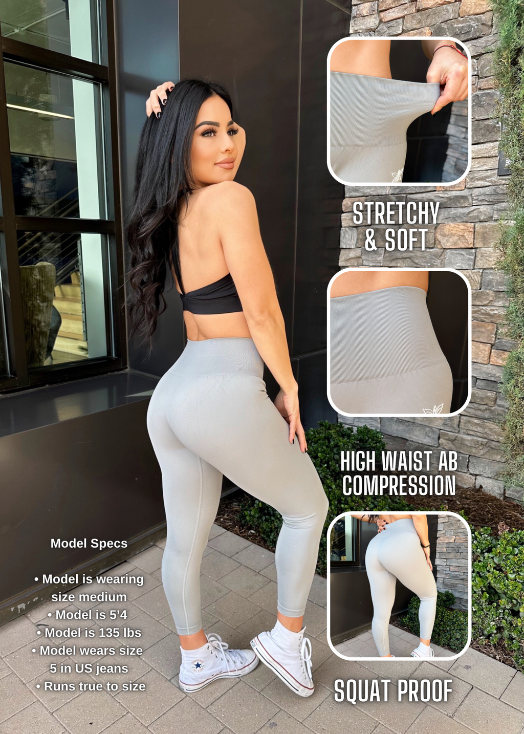 Essential Seamless Soft Leggings (Pearl Gray)