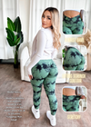 Crossover Marble Lifting Leggings (Minty Green)
