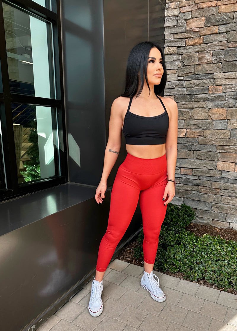 Essential Seamless Soft Leggings (Cherry)