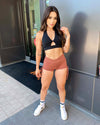 Side Tie Scrunch Shorts (Rust)