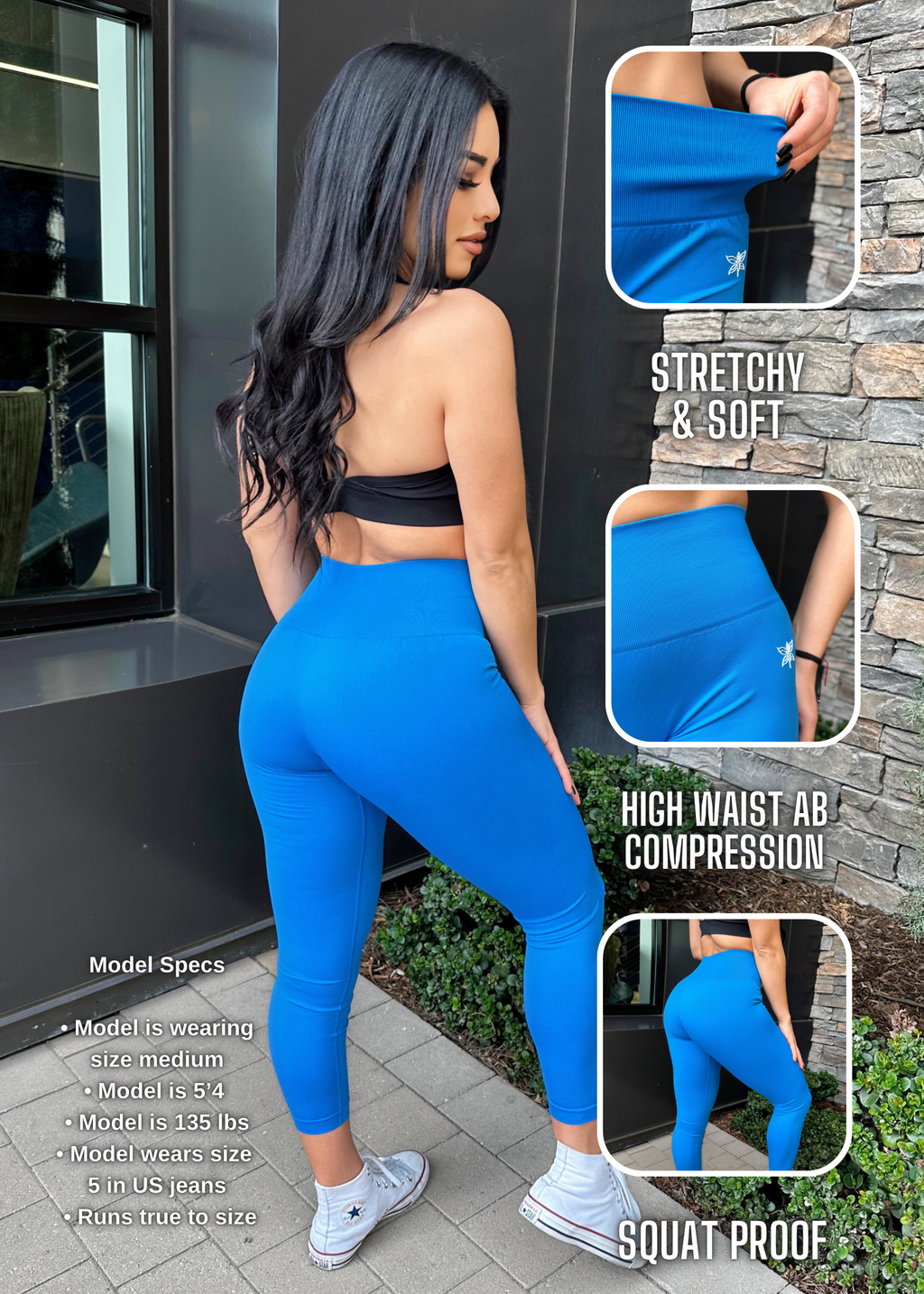 Essential Seamless Soft Leggings (Berry Blue)