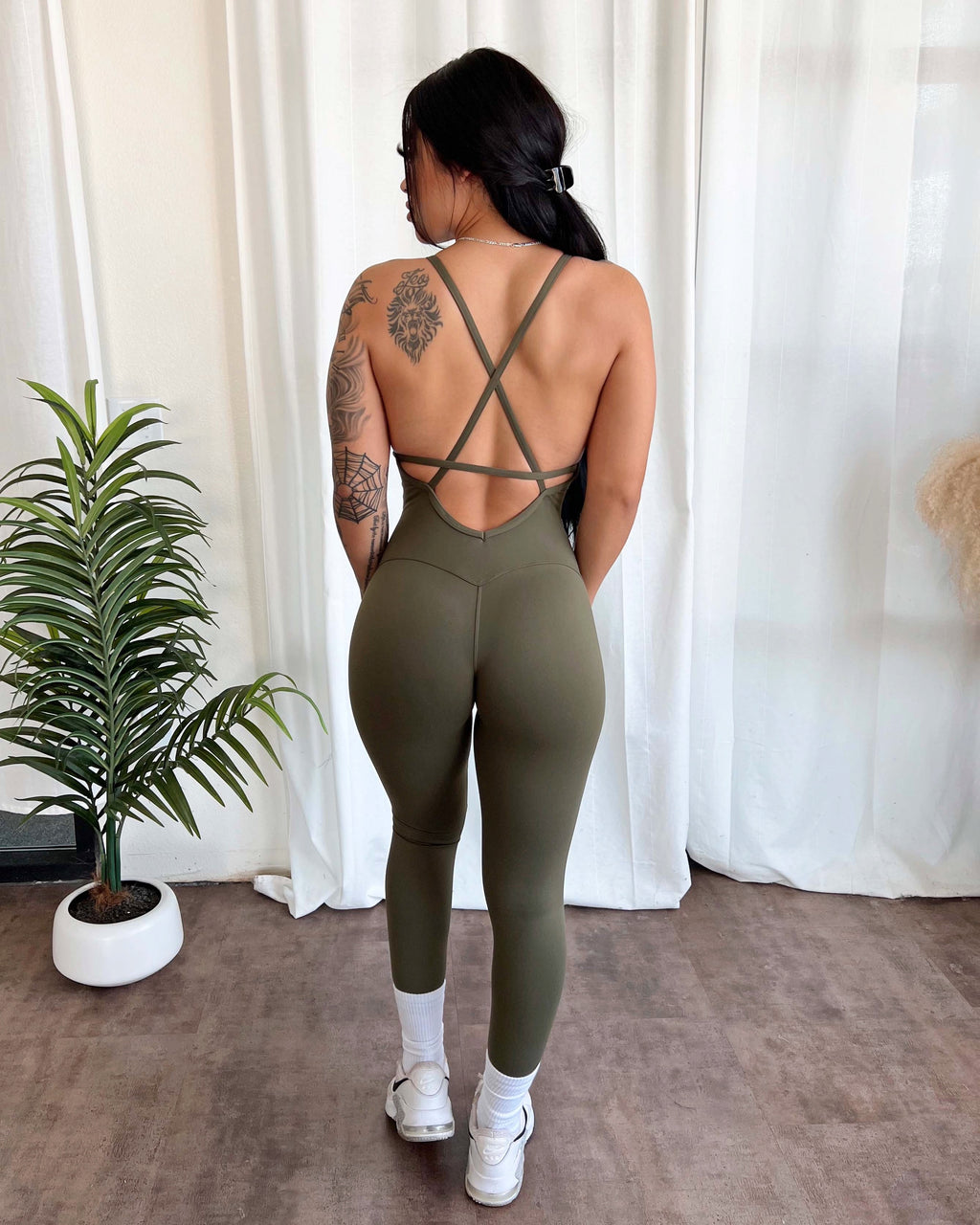 Rosalia Long Jumpsuit (Olive)