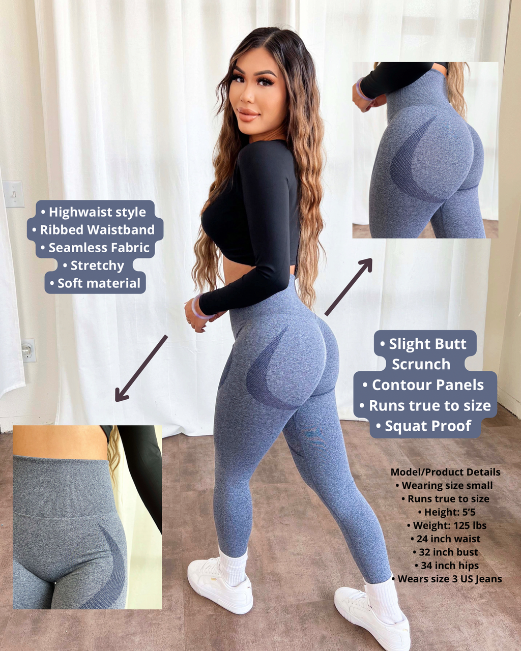 Bella Contour Leggings (Vintage Blue)
