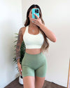 Alisa Seamless Shorts (Light Sage)