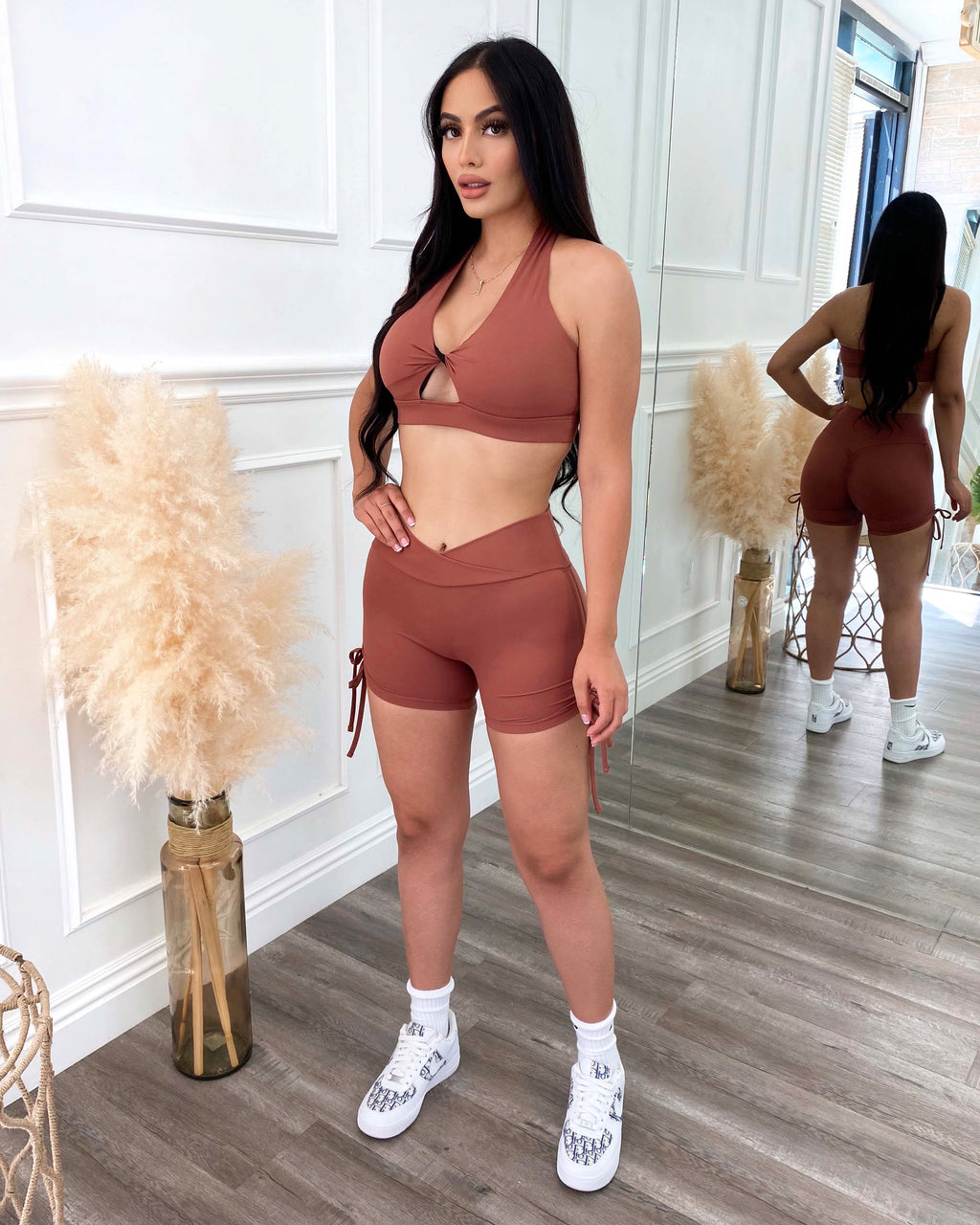 Halter Sports Bra (Rust)