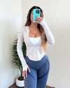 Slim Fit Hoodie Jacket (Ivory)