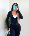 Slim Fit Hoodie Jacket (Black)