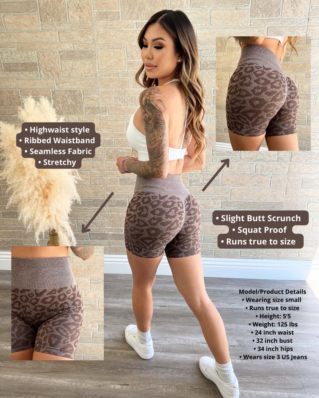 Seamless Leopard Shorts (Mocha)