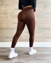 Snake Print Drawstring Leggings (Chocolate)