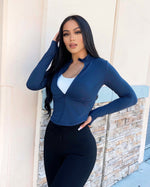 Slim Fit Active Jacket (Navy Blue)