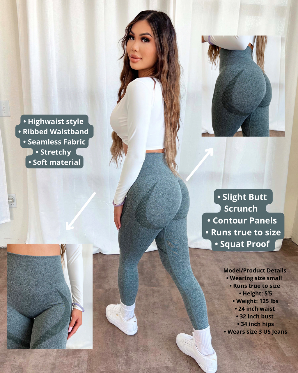 Bella Contour Leggings (Vintage Teal)