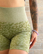 Seamless Leopard Shorts (Sage)