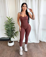 Rosalia Long Jumpsuit (Amber Brown)