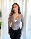Slim Fit Hoodie Jacket (Icy Gray)
