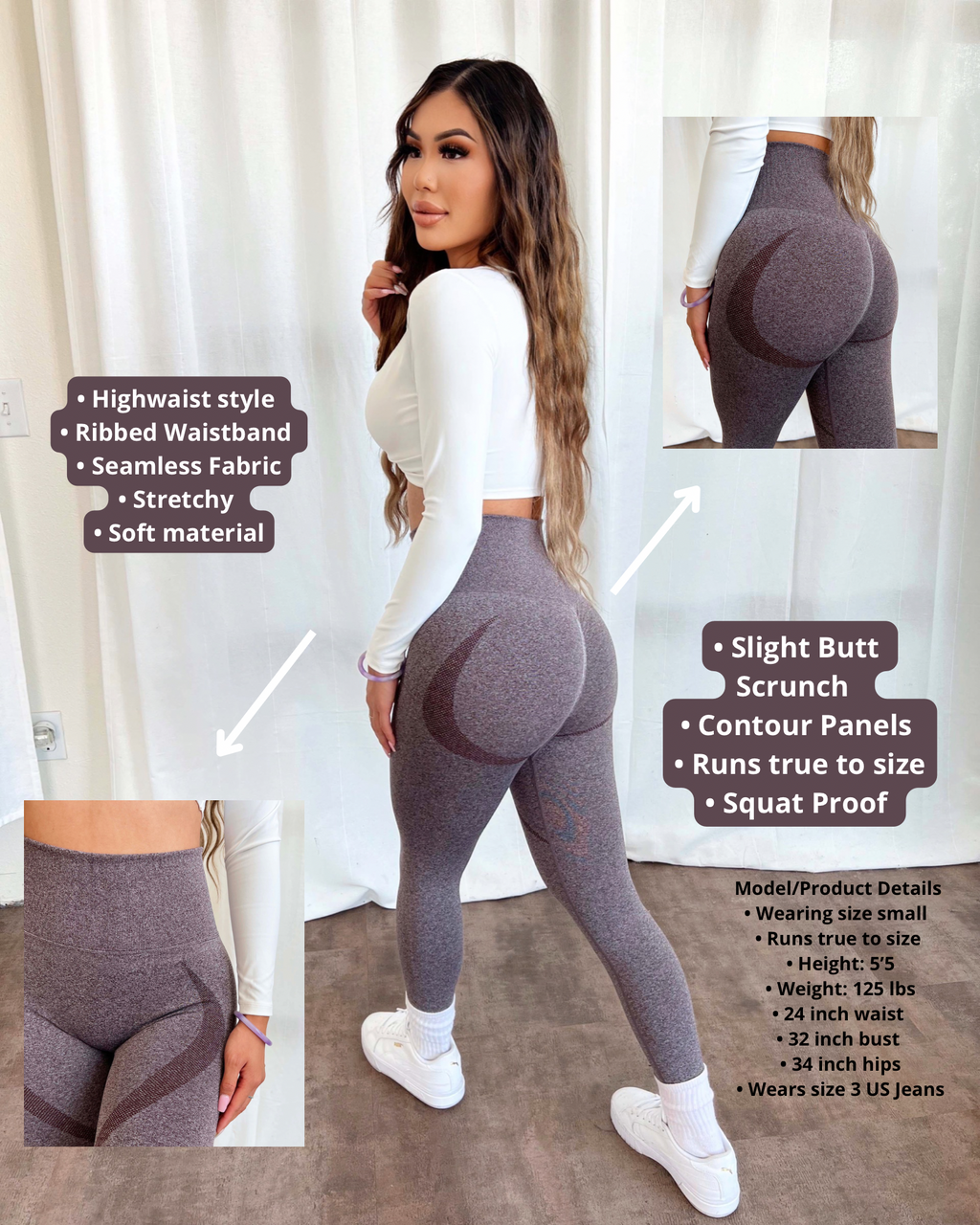 Bella Contour Leggings (Cocoa Brown)