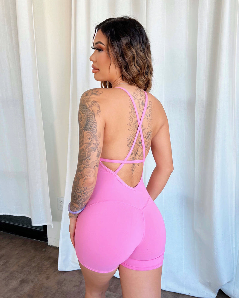 Rosalia Shorts Jumpsuit (Rosy Pink)