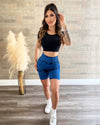Soft Tie Dye Active Shorts (Blue)