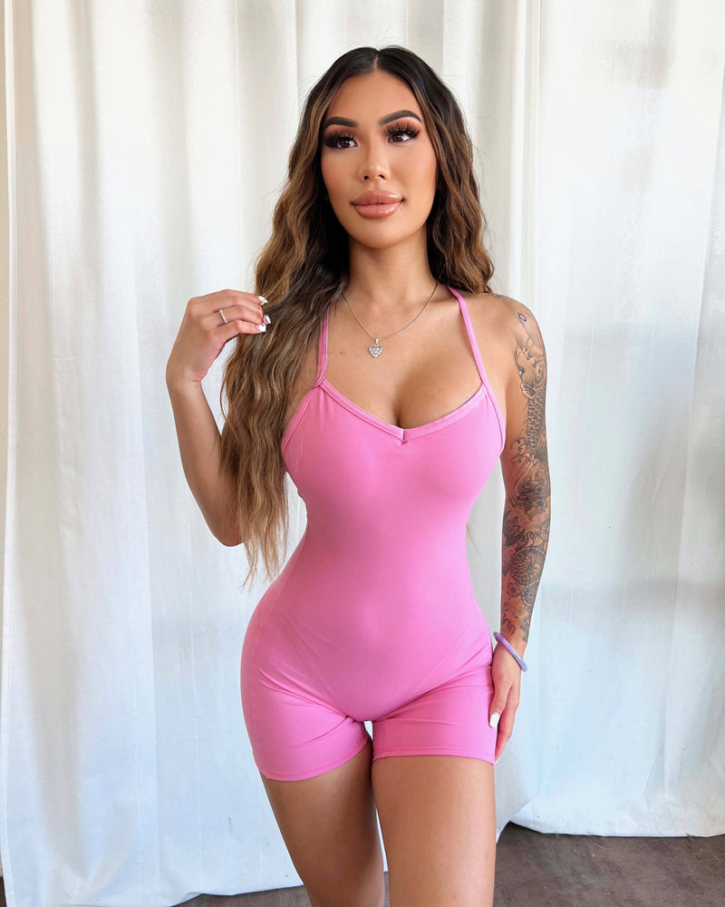 Rosalia Shorts Jumpsuit (Rosy Pink)