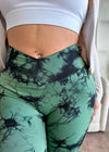 Crossover Marble Lifting Leggings (Minty Green)