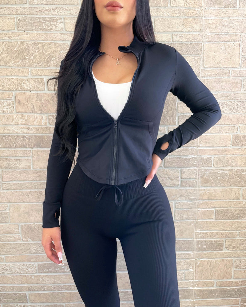 Slim Fit Active Jacket (Black)