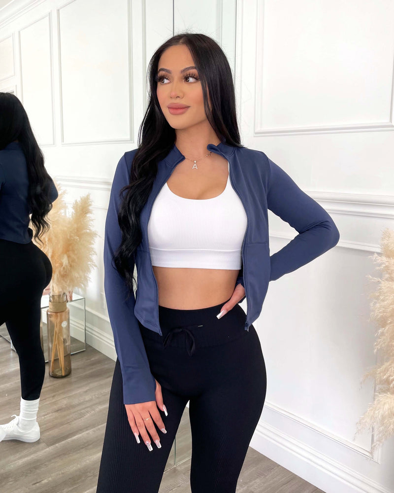 Slim Fit Active Jacket (Navy Blue)